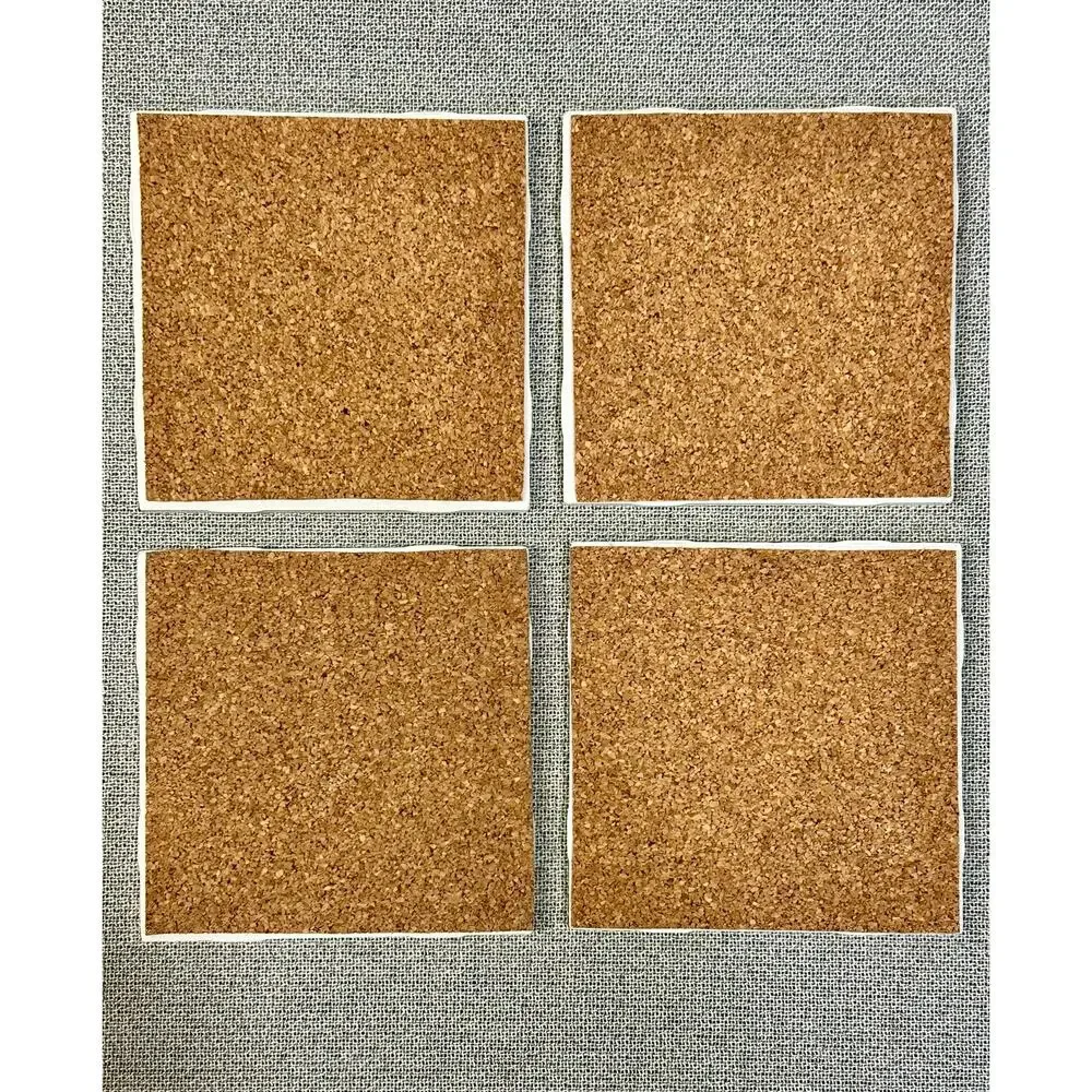 Set of 4 Colorful Desert Cactus Ceramic Tile Coaster Southwestern Boho Cork Back
